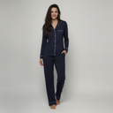 Bamboo Long Sleeve Pajama Set – Navy Blue