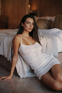 Silhouette Douce 100% Cotton Slip Dress - White