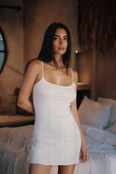 Silhouette Douce 100% Cotton Slip Dress - White