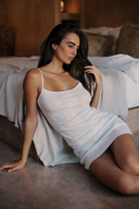 Silhouette Douce 100% Cotton Slip Dress - White