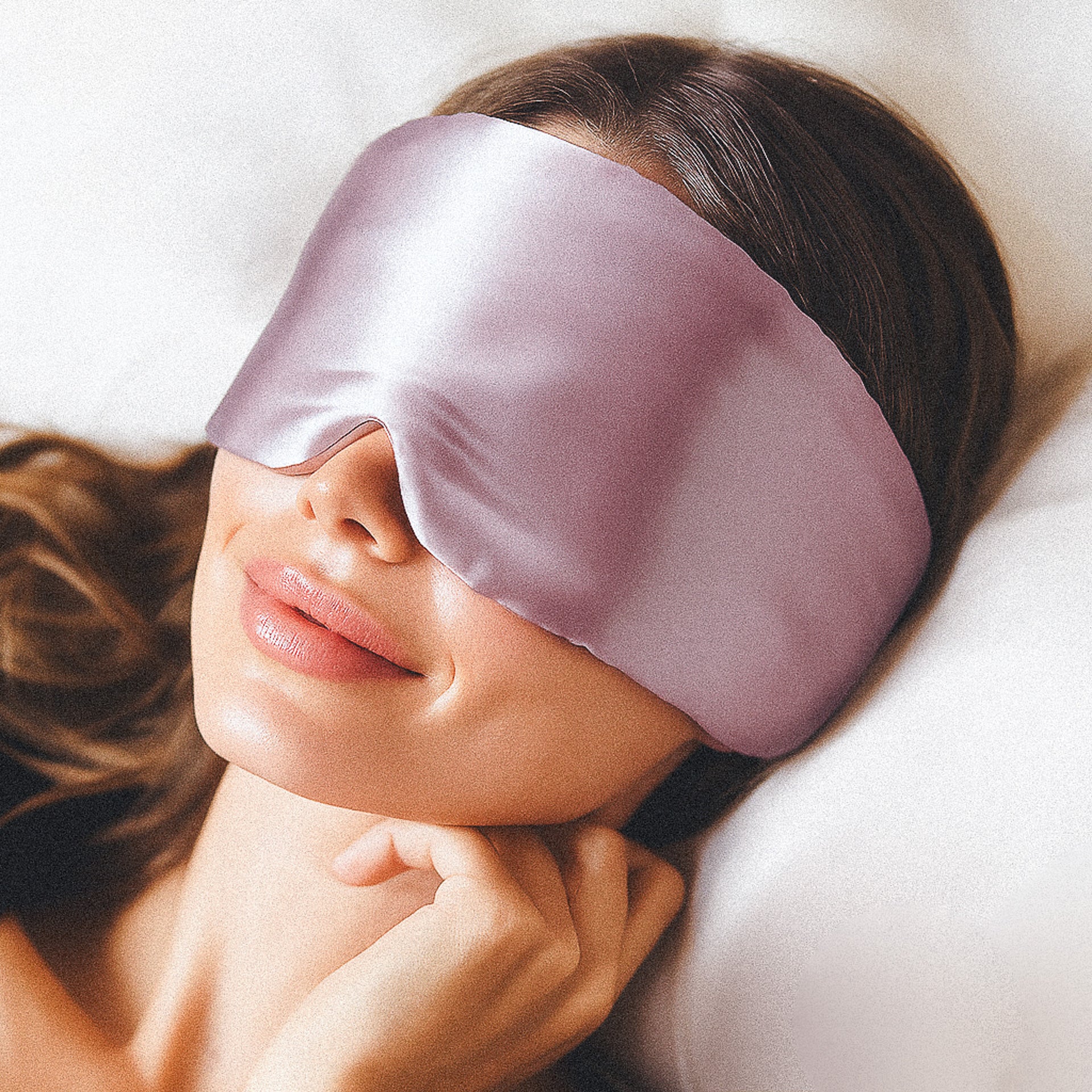 100% Seidenschlafmaske für tiefen Schlaf mit Wimpernschutz Pink 