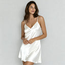 Satin slip dress - white