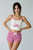 Ensemble de pyjama côtelé de minuit - Bleu 