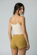 Big Cherry Ribbed Pajama Set - Yellow