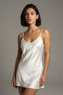 Satin slip dress - white moonhaven