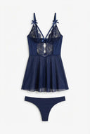 Midnight Lace Sheer Babydoll Set Moonhaven