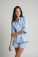 Short Striped Pajama Set – Light Blue