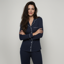 Bamboo Long Sleeve Pajama Set – Navy Blue