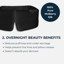 100% Silk Deep Sleep Mask Black