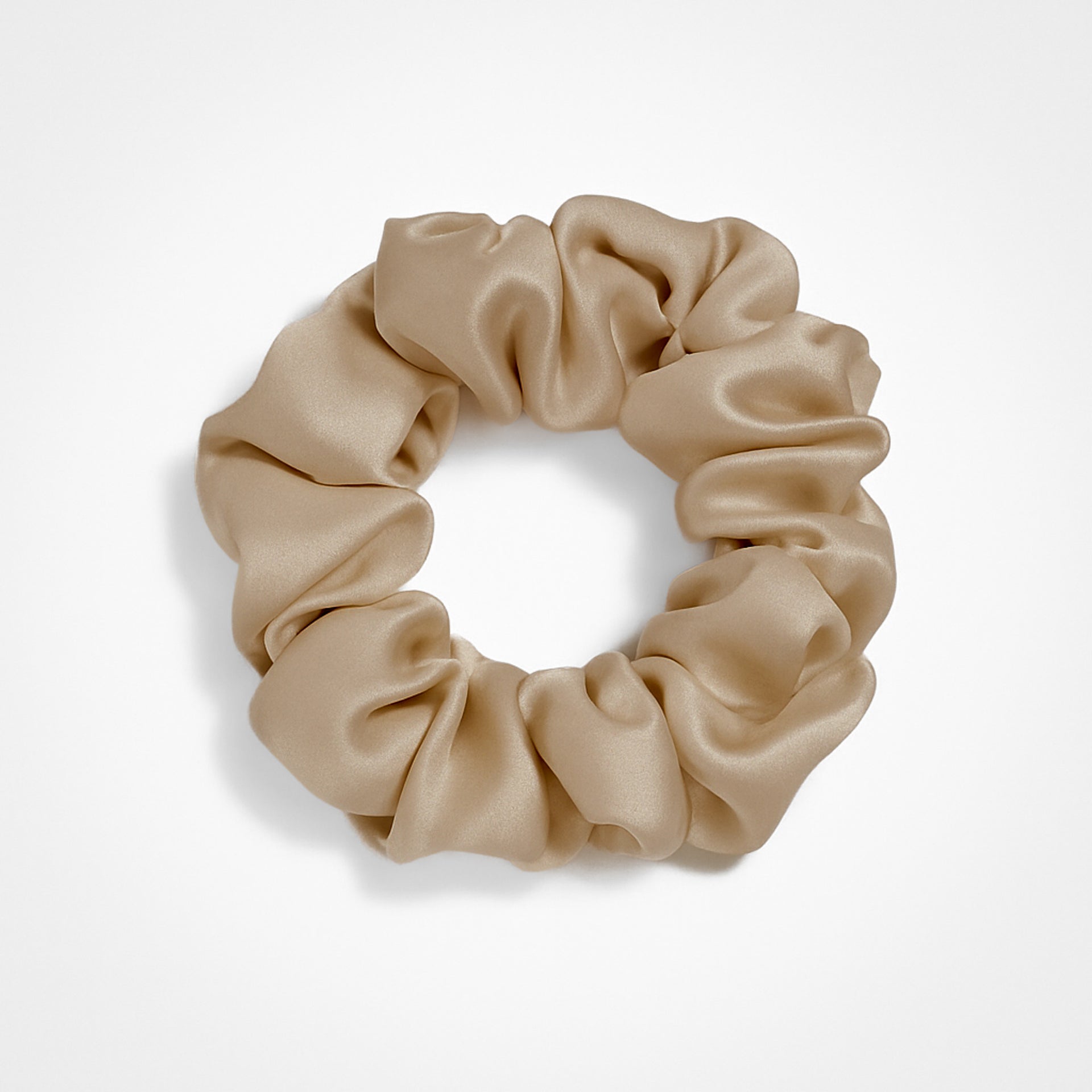 Chouchou en soie de qualité supérieure Beige 