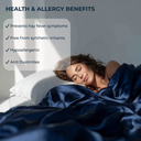 Premium Silk Duvet Cover Set Navy