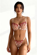 Scarlet Kiss Embroidered Lingerie Set