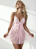 Rosé Dream Sheer Lace Babydoll Set
