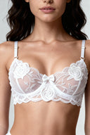White Velvet Rose Lingerie Set