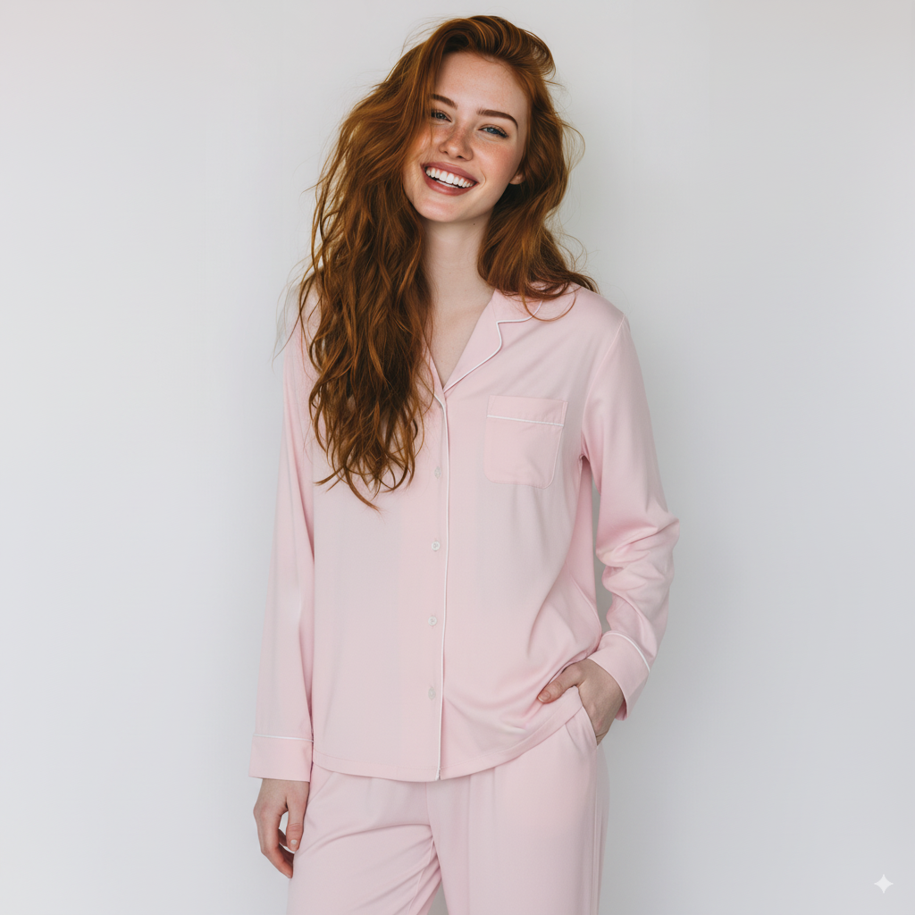 Long Sleeve Pajama Set – Light pink