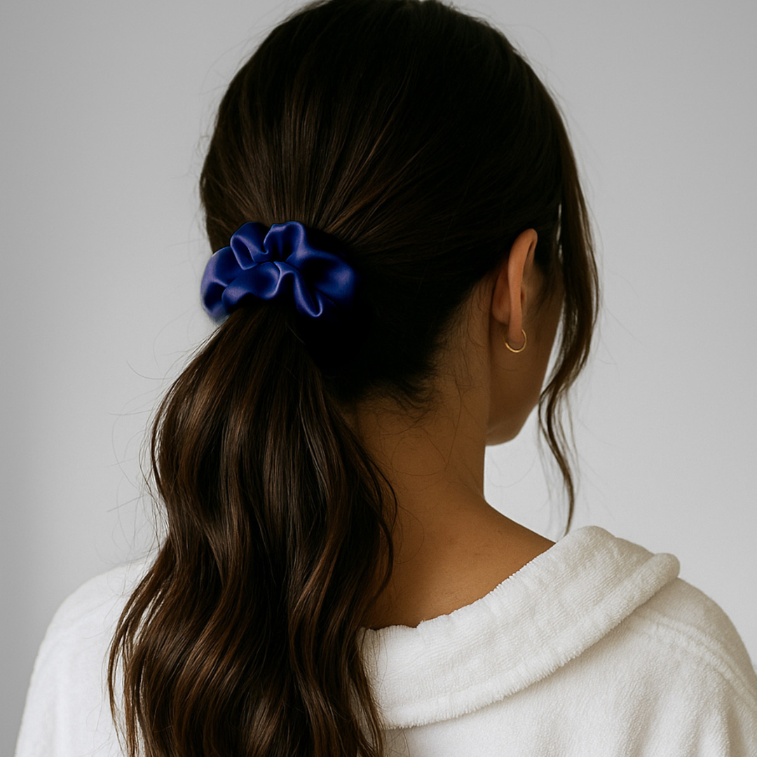 Premium Silk Scrunchie Navy