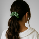 Premium Silk Scrunchie Pea Green