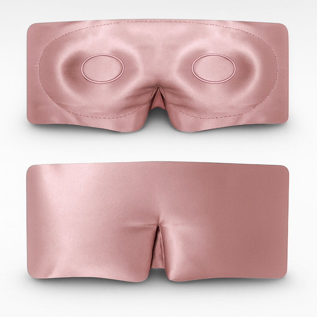 100% Seidenschlafmaske für tiefen Schlaf mit Wimpernschutz Roségold 