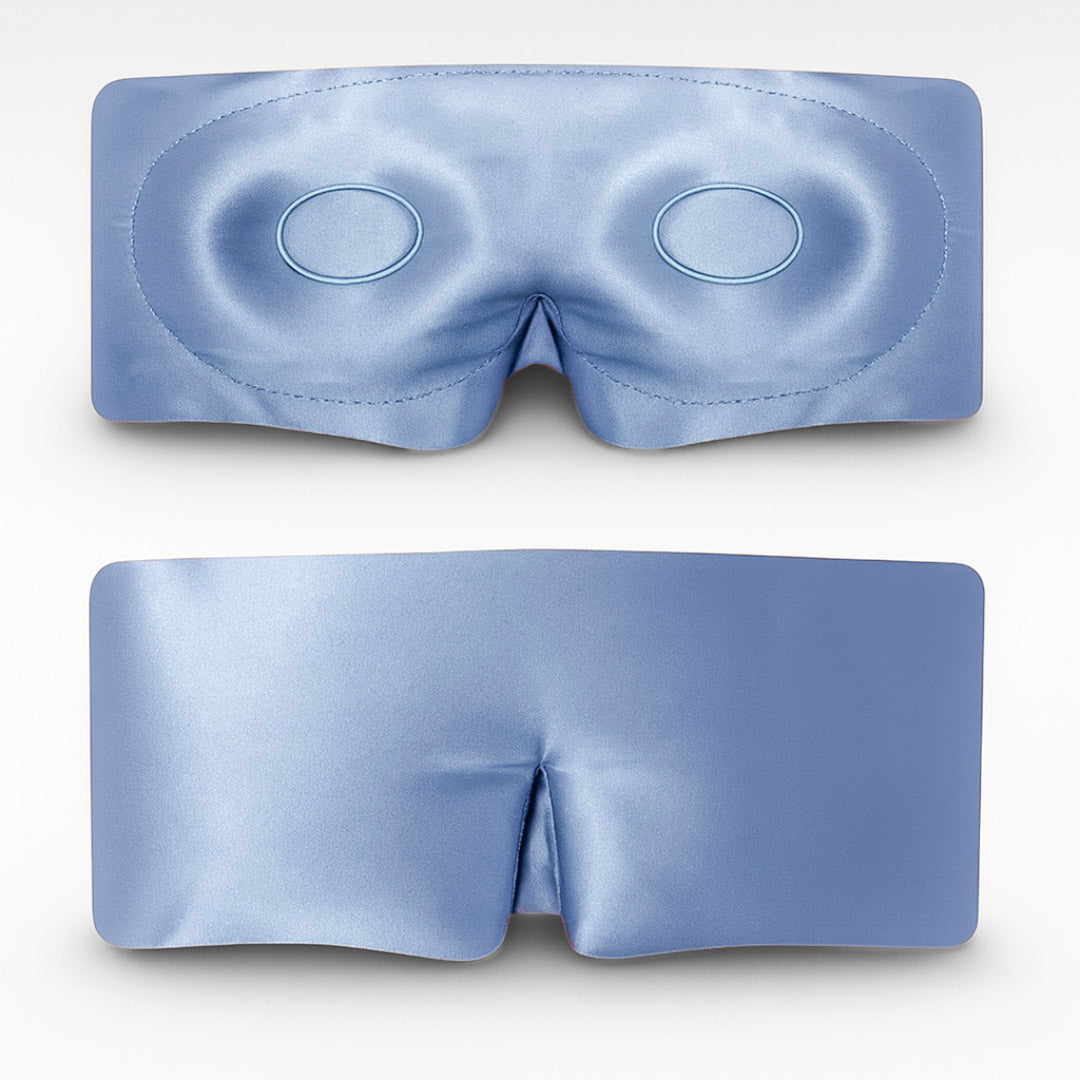 100% Seidenschlafmaske für tiefen Schlaf mit Wimpernschutz Blau 