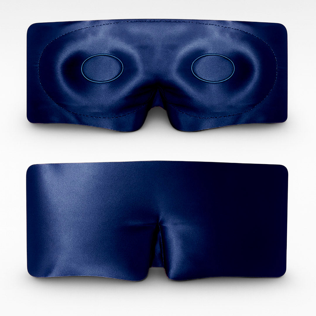 100% Seidenschlafmaske für tiefen Schlaf mit Wimpernschutz Marineblau 