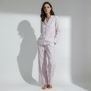 Striped button-down pajama set with hearts - Long