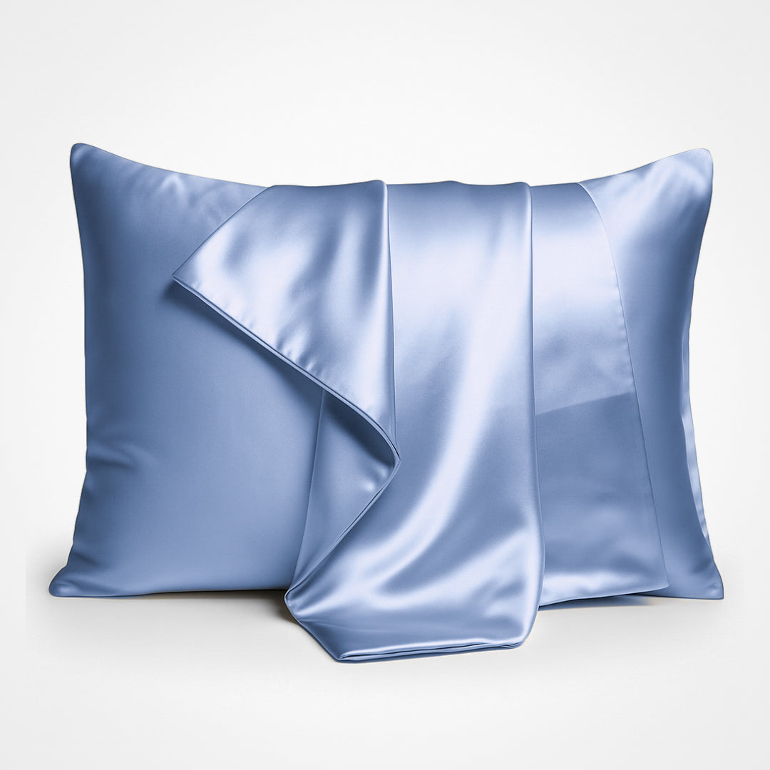 Premium 100% Seidenkissenbezug Blau 