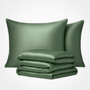 Premium Silk Duvet Cover Set Olive Green