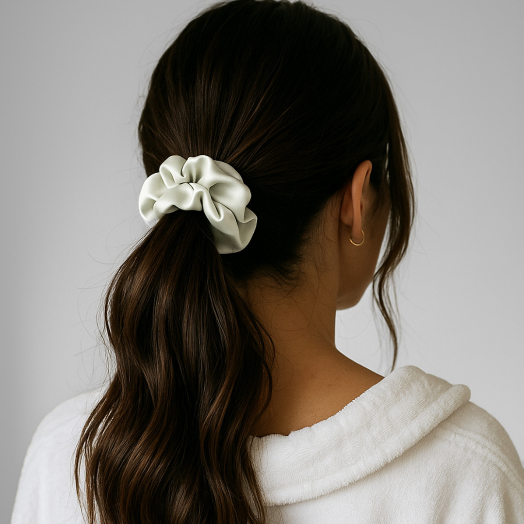 Premium Silk Scrunchie Ivory