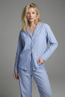 Long Striped Pajama Set – Light Blue