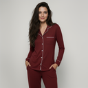 Bamboo Long Sleeve Pajama Set – Bordeaux
