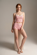 Strawberry Dream Ribbed Pajama Set - Pink