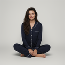 Bamboo Long Sleeve Pajama Set – Navy Blue