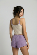 Big Cherry Ribbed Pajama Set - Purple