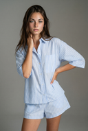 Short Striped Pajama Set – Light Blue