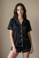 Short Sleeve Pajama Set – Black