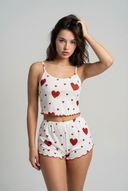 Ribbed cami pajama set - Big Red hearts