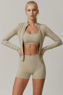 Moonhaven SoftFlow™ Cropped sports jacket - Desert Sand