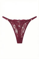 Lace High-Cut Thong – Bordeaux