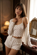 Conjunto de Pijama Acanalado de Medianoche - Azul 