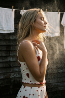 Geribbelde cami-pyjama set - Grote Rode harten 