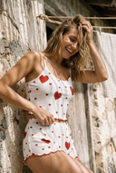 Geribbelde cami-pyjama set - Grote Rode harten 