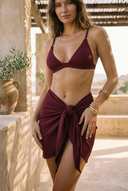 Coastal Wrap Skirt - Bordeaux Red