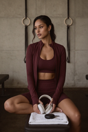 Moonhaven SoftFlow™ Cropped sports jacket - Burgundy