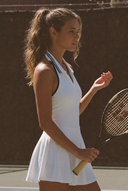 Moonhaven SoftFlow™ Polo Dress Contrast Trim - Silk White