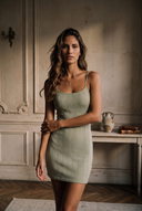 Vestido liso «Silhouette Douce» 100 % algodón - Blanco
