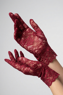 Lace short gloves - Bordeaux (one size fits all)