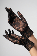 Lace short gloves - Black (one size fits all)