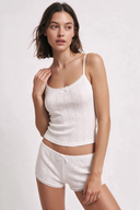 100 % coton - Ensemble pyjama avec caraco côtelé - Petits cœurs rouges
