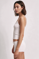 100% Cotton - Pointelle Cami Pajama Set - White