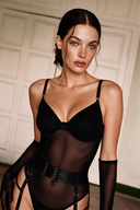 Body en dentelle « Silhouette Parisienne » - Bleu marine